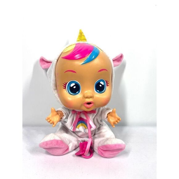Cry Babies Doll Dreamy the Unicorn Hooded Outfit Pacifier Cries Real Tears 12” - Picture 9 of 9